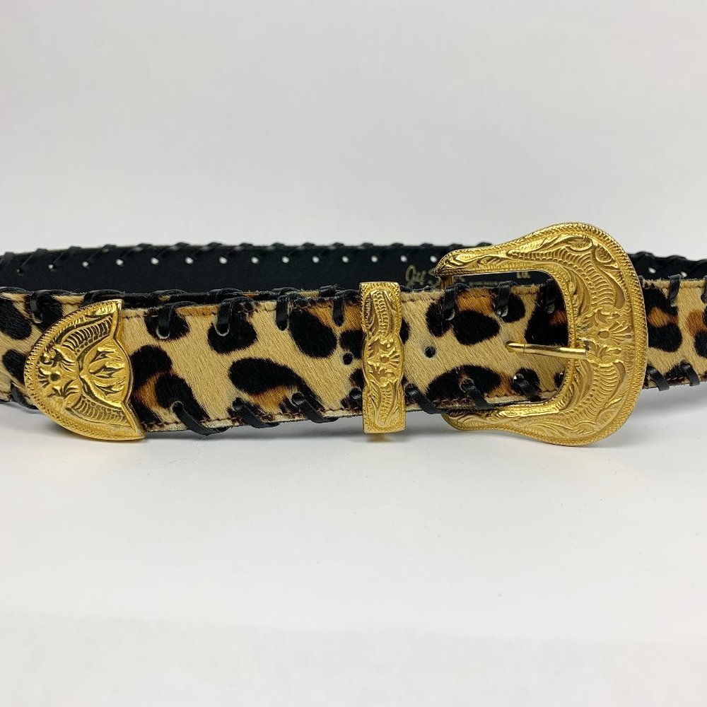 Jill Stuart Western Leopard Print Belt Size L